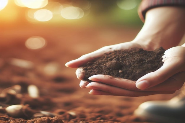 main d'une femme tenant un fond de la terre du jour de la terre