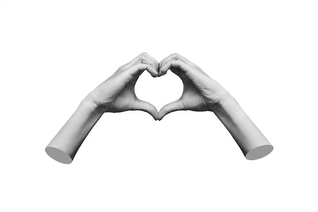 Une main en forme de coeur avec les deux mains isolé sur fond blanc