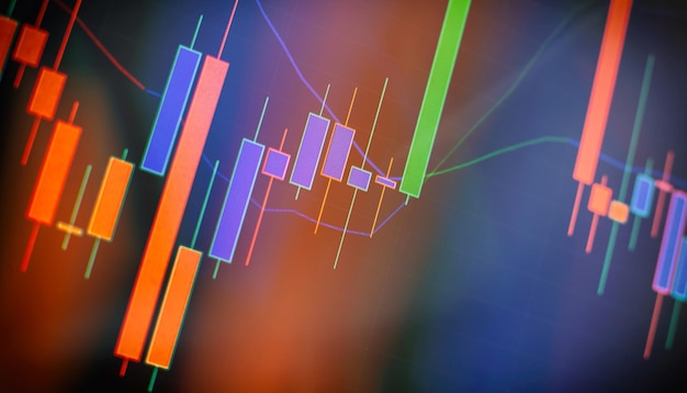 Main d'homme d'affaires travaillant sur l'analyse des graphiques d'investissement pour le marché Forex du marché de l'or et le marché du trading