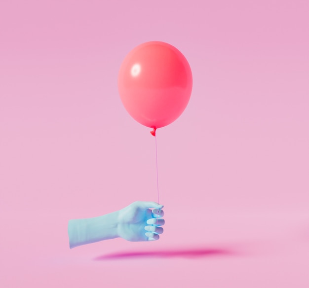 main minimale avec ballon