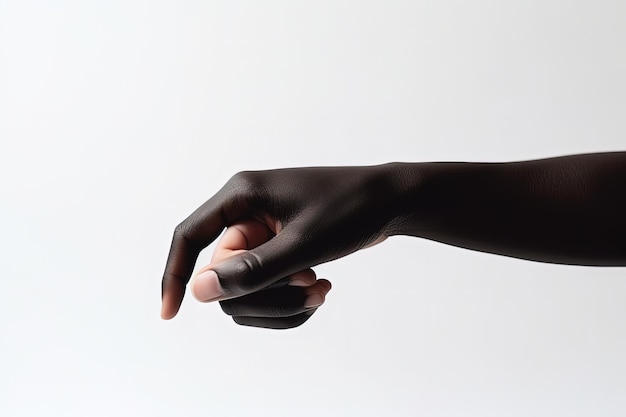 Main noire tenant une main blanche concept de diversité illustration numérique IA générative
