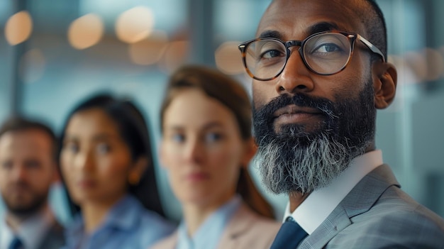 Photo une main-d'œuvre inclusive avec des hommes d'affaires qui font preuve de diversité au bureau