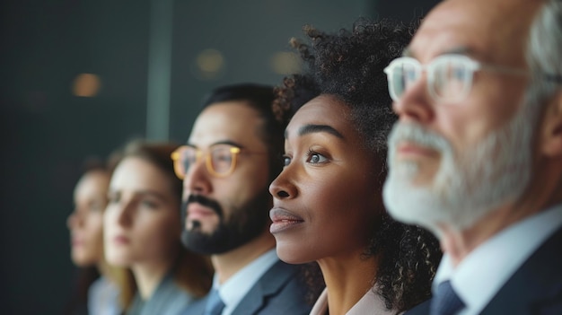 Photo une main-d'œuvre inclusive avec des hommes d'affaires qui font preuve de diversité au bureau