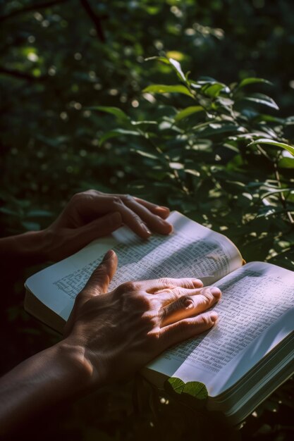 La main d'une personne aveugle lisant un livre en braille