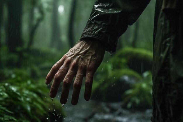 Photo une main d'une personne est aspergée d'eau