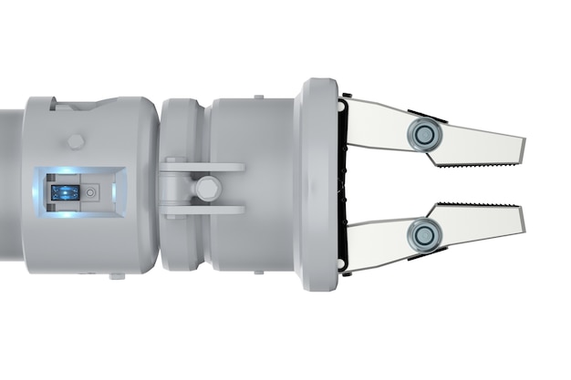 Photo main de robot de rendu 3d ou bras robotique isolé sur blanc