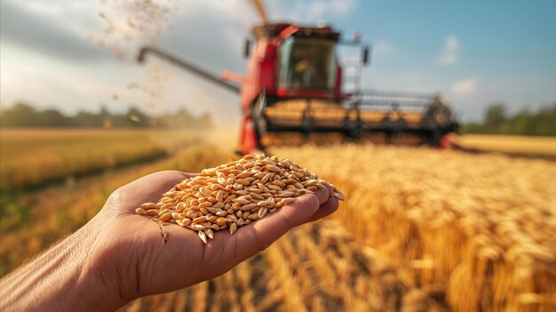 La main tenant du grain devant