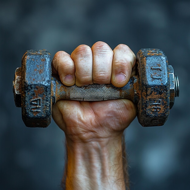 La main tenant un haltère de fitness symbolisant la santé