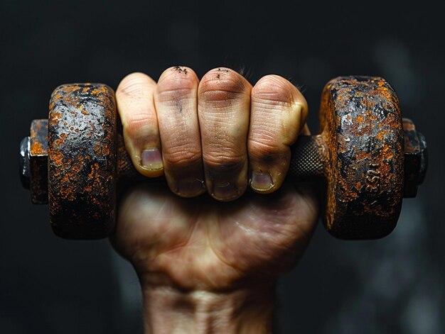 La main tenant un haltère de fitness symbolisant la santé