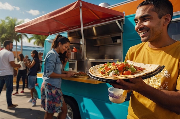 Une main tenant une quesadilla avec un