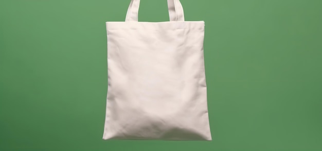 Main tenant un sac réutilisable vierge maquette style illustration générée par AI