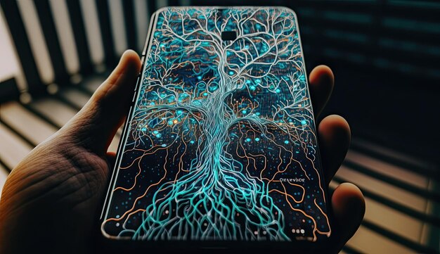 Une main tenant un téléphone Samsung Galaxy S10