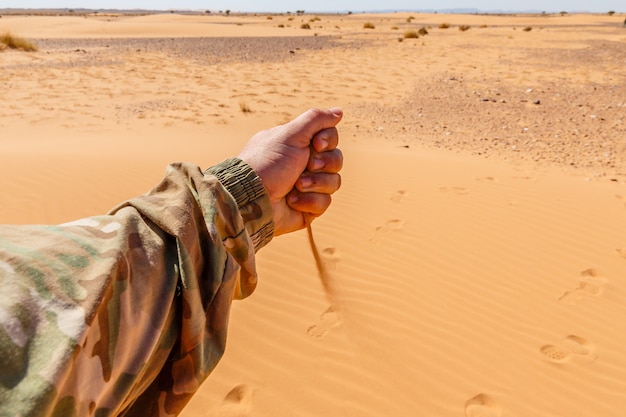 Photo main verse du sable