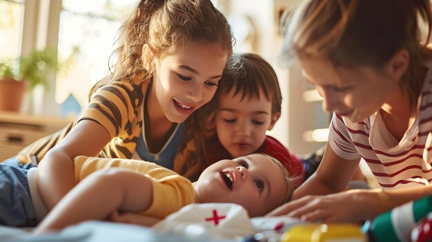 Photo des mains bienveillantes moments de premiers soins adaptés aux enfants