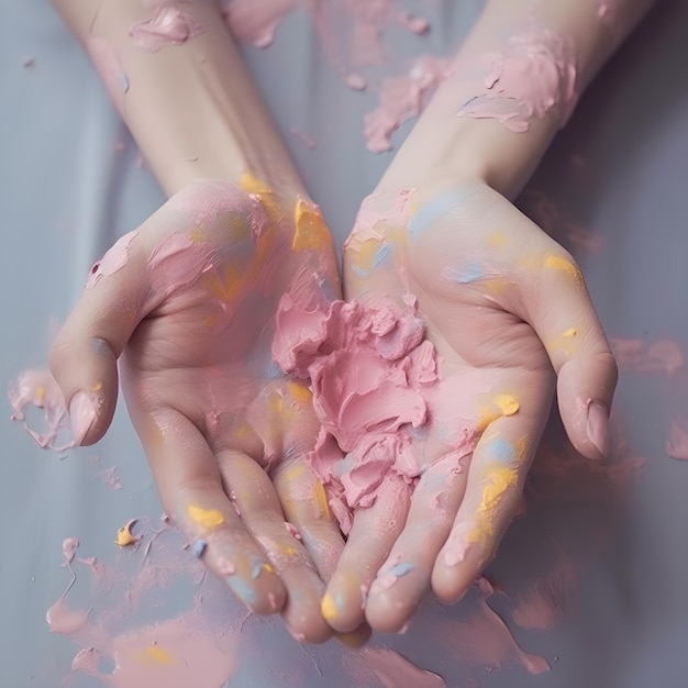 les mains deviennent après la crème