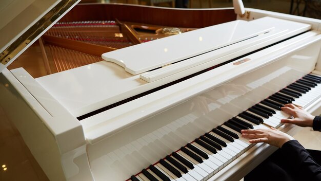 Mains de femme sur le clavier du piano libre