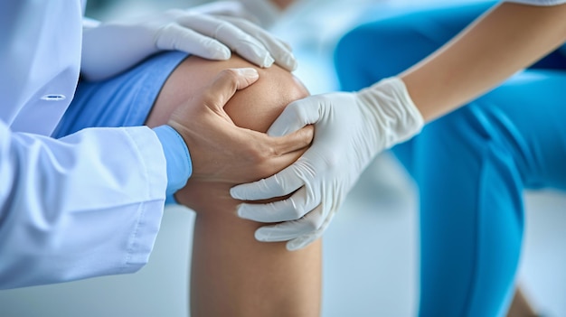 Photo des mains de médecins examinant des gants