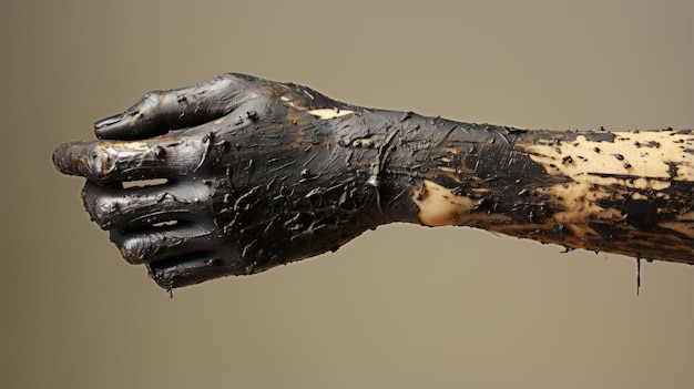 Photo les mains sales isolées sur un fond solide