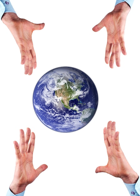 Photo les mains et la terre