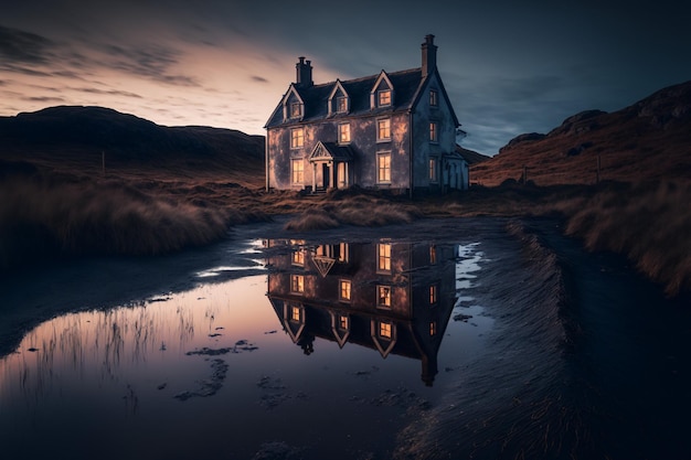 Une maison abandonnée est seule