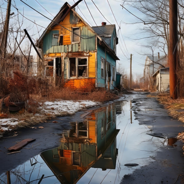 Une maison abandonnée réaliste