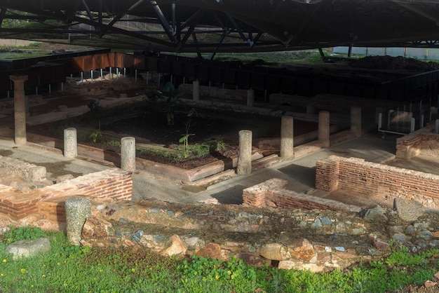 La maison de l'amphithéâtre sont d'anciennes ruines romaines situées à Mérida. Estrémadure. Espagne.