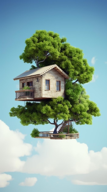 maison d'arbre sur un arbre