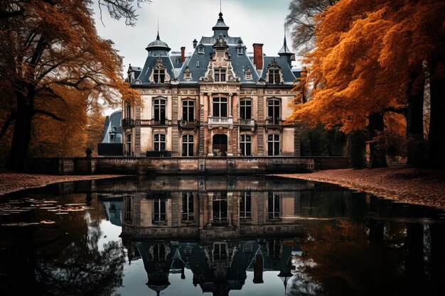 Une maison au bord du lac.