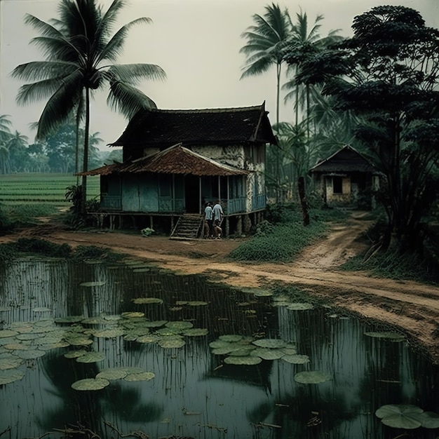 Une maison au bord de l'eau