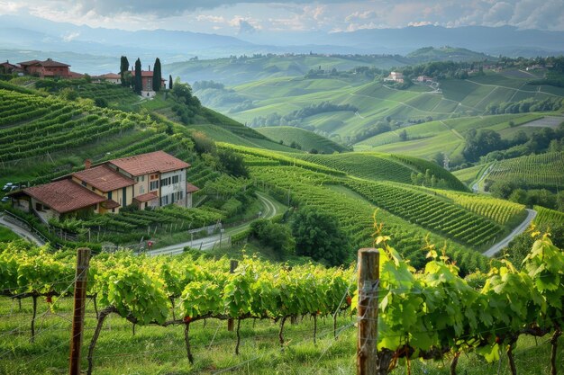 Une maison au milieu d'une vigne