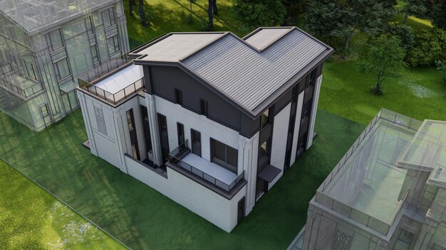 Une maison avec un balcon et un balcon