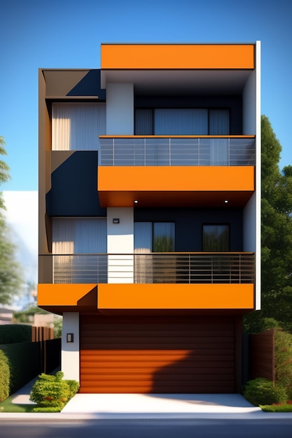Une maison avec un balcon et un balcon.