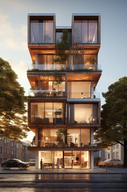 une maison avec un balcon qui a un balcon qui a un balcon qui a un balcon qui donne sur la rue.