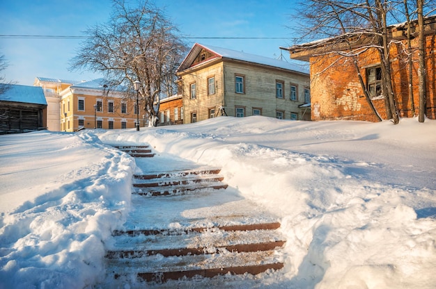 La maison et la bibliothèque de Chistov, rue Nikolskaïa, ville de Mychkine, région de Yaroslavl