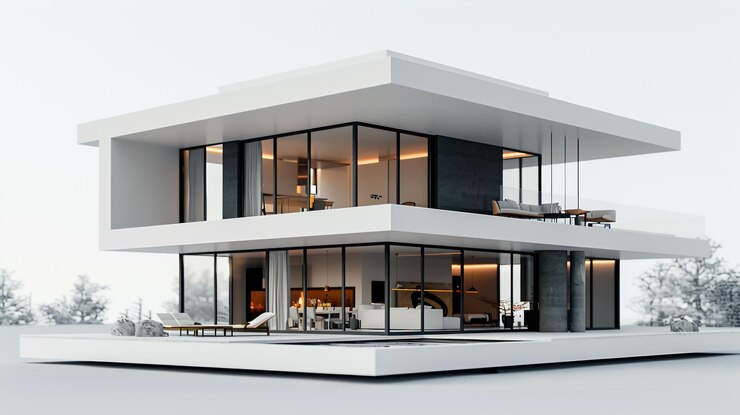 Photo une maison blanche avec beaucoup de fenêtres qui disent " nouvelle citation "