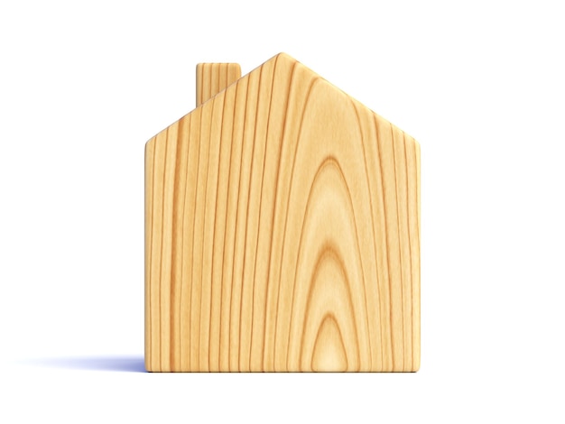 Maison en bois isolée sur fond blanc illustration 3d