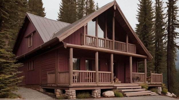 Photo une maison brune avec un toit brun et un toit brune