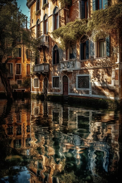 Une maison sur un canal avec le nom rialto sur le devant