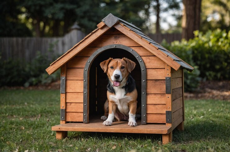 Photo une maison de chien qui a un toit noir qui dit "la maison de chien"