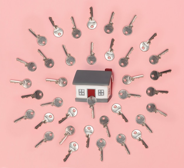 Maison avec des clés qui symbolisent l&#39;oeuf et le sperme.