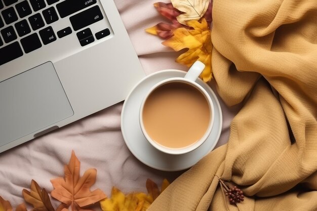 Une maison confortable et des jours productifs Freelancing en ligne Étudier et embrasser les vagues d'automne