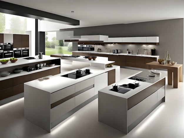 Maison de cuisine moderne de luxe ouverte