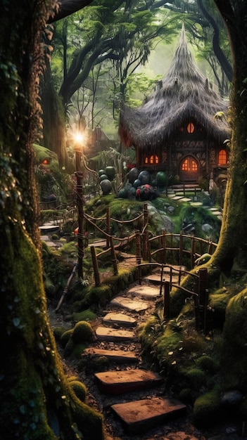 une maison dans la forêt