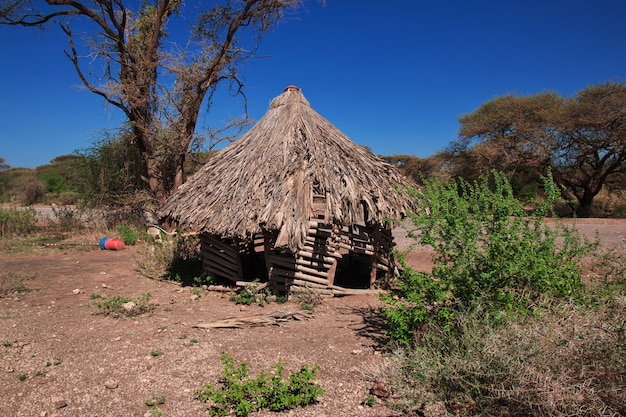 Photo maison dans le village des bushmen, afrique