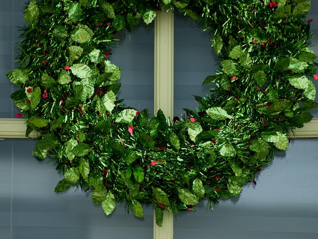 Maison décorée pour les vacances d'hiver.