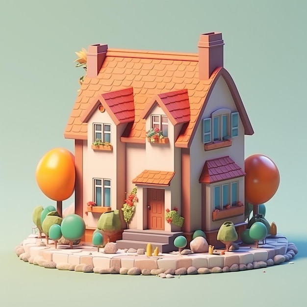 La maison de dessins animés 3D