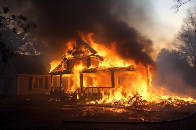 Maison détruite par un incendie