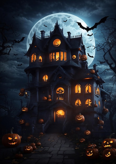 Maison effrayante d'Halloween