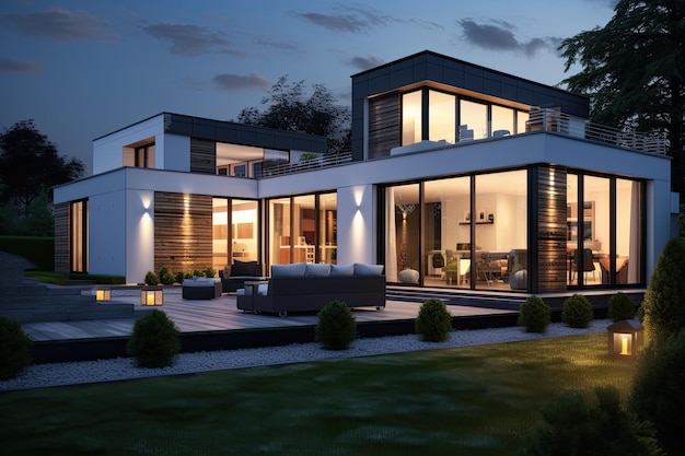 La maison est conçue par personne et a un design moderne.