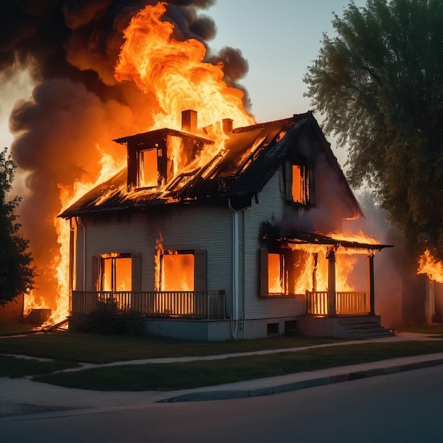 Photo la maison est en feu.